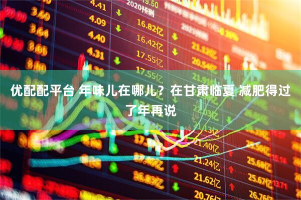 优配配平台 年味儿在哪儿？在甘肃临夏 减肥得过了年再说